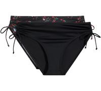 Bikini-Hose BONPRIX, Damen, Gr. 54, N-Gr, schwarz, schwarz floral, Obermaterial: 80% Polyamid, 20% Elasthan. Futter: 100% Polyester, Badehosen Bikini-Hose, verschiedene Größen, sportlicher Stil, 2er-P