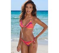 Bikini-Hose BRUNO BANANI "Kira", Damen, Gr. 40, N-Gr, rot (rot, pflaume), Obermaterial: 85% Polyamid, 15% Elasthan. Futter: 90% Polyester, 10% Elasthan, bedruckt, strukturiert, Badehosen Bikini-Hose,