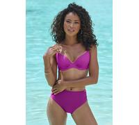 Bikini-Hose BRUNO BANANI "Milano", Damen, Gr. 36, N-Gr, pink (fuchsia), Recycling-Polyamid, glänzend, unifarben, Badehosen Bikini-Hose, mit kupferfarberner Paspel (79350103-36) fuchsia