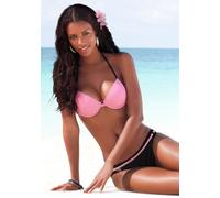 Bikini-Hose BUFFALO "Florida", Damen, Gr. 32, N-Gr, rosa (rosa, schwarz), Polyamid, bedruckt, gepunktet, Badehosen Bikini-Hose, mit andersfarbigem Ziergürtel (583576-32) rosa, schwarz