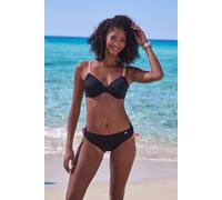 Bikini-Hose BUFFALO "Pop", Damen, Gr. 40, N-Gr, schwarz, Obermaterial: 83% Polyamid, 17% Elasthan. Futter: 100% Polyester, kontrastfarbene Details, unifarben, Badehosen Bikini-Hose, Mit seitlicher Raf