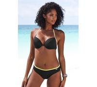 Bikini-Hose BUFFALO "Pop", Damen, Gr. 42, N-Gr, schwarz (schwarzs), Obermaterial: 83% Polyamid, 17% Elasthan. Futter: 100% Polyester, unifarben, kontrastfarbene Details, Badehosen, Mit kontrastfarbige