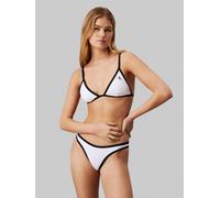 Bikini-Hose "CHEEKY BIKINI", Damen, Gr. XL (42), N-Gr, weiß (classic weiß), Microfaser, Elasthan, Polyamid, CALVIN KLEIN SWIMWEAR, kontrastfarbene Details, unifarben, Badehosen Bikini-Hose, mit CK-Log