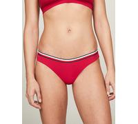 Bikini-Hose "CHEEKY HIGH LEG BIKINI", Damen, Gr. XS (34), N-Gr, rot (primary rot), Polyamid, TOMMY HILFIGER SWIMWEAR, unifarben mit Farbeinsatz, Badehosen Bikini-Hose, mit Rippenstruktur (29581959-XS)