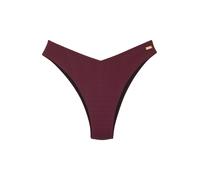 Bikini-Hose COPENHAGEN STUDIOS "Nela", Damen, Gr. 34, N-Gr, rot (weinrot), Rippware, Recycling-Polyamid, strukturiert, unifarben, Badehosen, in V-förmiger Schnittform (44055642-34) weinrot