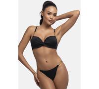 Bikini-Hose DORINA "Filao", Damen, Gr. XS, N-Gr, schwarz, Microfaser, Obermaterial: 87% Polyester, 13% Elasthan, unifarben, Badehosen Bikini-Hose, Mit modischen goldfarbenen Kettendetails (95900928-XS