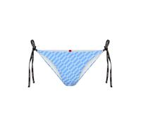 Bikini-Hose HUGO UNDERWEAR "PURE SIDE TIE", Damen, Gr. S, N-Gr, blau (lt, pastel blau), Microfaser, Obermaterial: 65% Polyester, 35% Elasthan, Badehosen Bikini-Hose, Stretch-Gewebe, Allover Print (124