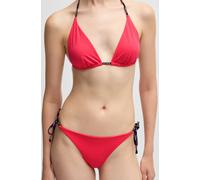 Bikini-Hose HUGO UNDERWEAR "PURE_SIDE TIE", Damen, Gr. XL, N-Gr, rot (light, pastel rot 632), Microfaser, Obermaterial: 78% Polyamid, 22% Elasthan, unifarben, Badehosen Bikini-Hose, mit kontrastfarben