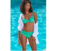 Bikini-Hose JETTE "Floretta", Damen, Gr. 42, N-Gr, grün (grün bedruckt), Recycling-Polyamid, bedruckt, Badehosen Bikini-Hose, in Ton in Ton-Harmonie (12980967-42) grün bedruckt
