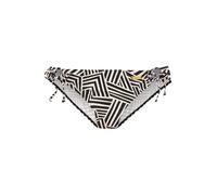 Bikini-Hose LASCANA "Cleo", Damen, Gr. 34, N-Gr, beige (schwarz, creme), Recycling-Polyamid, bedruckt, Badehosen Bikini-Hose, mit geometrischem Druck (20438213-34) schwarz, creme