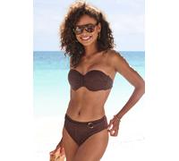Bikini-Hose LASCANA "Fay", Damen, Gr. 36, N-Gr, braun, Obermaterial: 94% Polyamid, 6% Elasthan. Futter: 90% Polyester, 10% Elasthan, Strukturmuster, Badehosen Bikini-Hose, aus eleganter Strukturware (