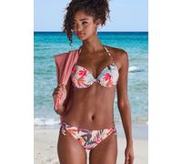 Bikini-Hose LASCANA "Imani", Damen, Gr. 34, N-Gr, creme bedruckt, Recycling-Polyamid, bedruckt, Badehosen Bikini-Hose, mit sommerlichem Blätterprint (36656215-34) creme bedruckt