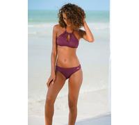 Bikini-Hose LASCANA "Italy" Gr. 48, N-Gr, rot (bordeaux) Damen Badehosen Ocean Blue in uni (612836-48)