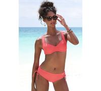 Bikini-Hose LASCANA "Lolo", Damen, Gr. 44, N-Gr, orange (koralle), Recycling-Polyamid, unifarben, Badehosen, in höherer Schnitform (83364550-44) koralle