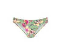 Bikini-Hose LASCANA "Malia", Damen, Gr. 34, N-Gr, salbei, pink bedruckt, Microfaser, Polyamid, Microfaser, bedruckt, floral, Badehosen, mit Umschlagbund mit tropischem Print, Topseller (39316735-34) s
