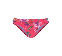 Bikini-Hose LASCANA "Malia", Damen, Gr. 40, N-Gr, rot (rot bedruckt), Microfaser, Microfaser, Polyamid, bedruckt, floral, Badehosen Bikini-Hose, mit Umschlagbund mit tropischem Print (64065741-40) rot