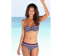 Bikini-Hose LASCANA "Minimal", Damen, Gr. 38, N-Gr, blau (marine, bedruckt), Polyamid, Badehosen Bikini-Hose, uni und bedruckt in höherer Form (27475749-38) marine, bedruckt