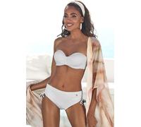 Bikini-Hose LASCANA "Omara", Damen, Gr. 36, N-Gr, beige (creme), Recycling-Polyamid, unifarben, Badehosen, mit Lochstickerei (27742967-36) creme