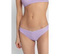 Bikini-Hose LSCN BY LASCANA "Gina", Damen, Gr. 42, N-Gr, lila, Recycling-Polyamid, unifarben, Badehosen Bikini-Hose, mit V-Bund (40339930-42)