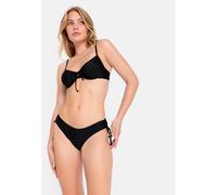 Bikini-Hose LSCN BY LASCANA "Gina", Damen, Gr. 44, N-Gr, schwarz, Recycling-Polyamid, unifarben, Badehosen Bikini-Hose, mit modischen Raffungen (82700109-44)