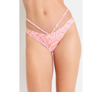 Bikini-Hose LSCN BY LASCANA "Lisa", Damen, Gr. 34, N-Gr, rosa (rosa bedruckt), Recycling-Polyamid, bedruckt, Badehosen Bikini-Hose, mit seitlichen Hüft-Straps (18260017-34)