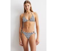 Bikini-Hose MARC O'POLO "Millefleur", Damen, Gr. S, N-Gr, blau (millefleur print schwarz navy), Obermaterial: 84% Polyamid, 16% Elasthan, gemustert, Badehosen Bikini-Hose, mit verspielten Seitenbinder