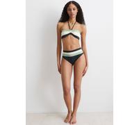 Bikini-Hose MARC O'POLO "Summer Stripes", Damen, Gr. S, N-Gr, schwarz navy blockstripe, Elasthan, Polyamid, unifarben mit Farbeinsatz, Badehosen Bikini-Hose, mit elegantem Farbblock-Muster (33769456-S