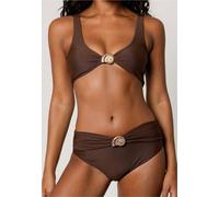 Bikini-Hose MODA MINX "Nautilius Shell", Damen, Gr. M, EURO-Größen, braun, 82% Polyamid, 18% Elasthan, unifarben, Badehosen Bikini-Hose, mit tollem Muschel-Element (41048815-M) braun