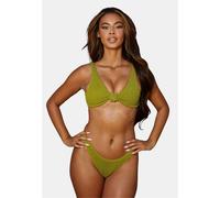 Bikini-Hose MODA MINX "Scrunch Fixed Brazilian", Damen, Gr. XS, US-Größen, grün (olivgrün), 97% Polyamid, 3% Elasthan, unifarben, Badehosen Bikini-Hose, mit modischem Design (37851536-XS) olivgrün