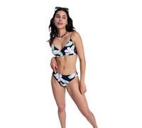 Bikini-Hose ROXY "Printed Essentials", Damen, Gr. L, US-Größen, anthrazit spring charming, Obermaterial: 85% Polyester, 15% Elasthan;, Badehosen Bikini-Hose (62230359-L) anthrazit spring charming