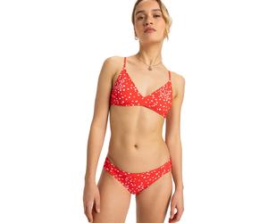 Bikini-Hose ROXY "Pt Beach Classics", Damen, Gr. S, US-Größen, rot (poppy rot dancing ditsy swim), Obermaterial: 85% Polyester, 15% Elasthan., Badehosen Bikini-Hose (98226732-S) poppy rot dancing dits