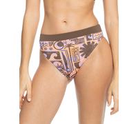 Bikini-Hose ROXY "Throw Back", Damen, Gr. M, US-Größen, braun (rain drum fibi), Obermaterial:87% Nylon, 13% Elasthan;, Badehosen Bikini-Hose (62165103-M) rain drum fibi
