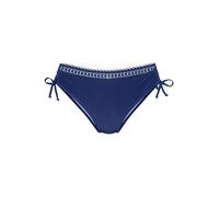 Bikini-Hose S.OLIVER "Aiko", Damen, Gr. 44, N-Gr, marine, Microfaser, Microfaser, Polyamid, Badehosen Bikini-Hose, mit Häkeloptik (73424134-44) marine