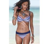 s.Oliver Bikini-Hose Barcelona, mit Umschlagbund in Kontrastfarbe 36, N-Gr blau Damen Bikini Hosen Bikinis Damenbademode 36, N-Gr blau, rosé, gestreift