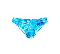 Bikini-Hose S.OLIVER "Jayce", Damen, Gr. 44, N-Gr, blau (türkis bedruckt), Recycling-Polyamid, bedruckt, Badehosen Bikini-Hose, mit hübschem Zierring (46791840-44) türkis bedruckt