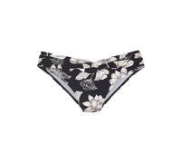 Bikini-Hose S.OLIVER "Lady", Damen, Gr. 40, N-Gr, beige (schwarz, creme), Microfaser, Recycling-Polyamid, geblümt, Badehosen Bikini-Hose, mit floralem Design (82875747-40) schwarz, creme