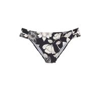 Bikini-Hose S.OLIVER "Lady", Damen, Gr. 42, N-Gr, beige (schwarz, creme), Microfaser, Recycling-Polyamid, geblümt, Badehosen Bikini-Hose, mit floralem Design (75609969-42) schwarz, creme