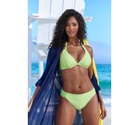 Bikini-Hose S.OLIVER "Oana", Damen, Gr. 38, N-Gr, grün (limette), Microfaser, Strukturmuster, Badehosen Bikini-Hose, mit Strukturmuster (17216223-38) limette