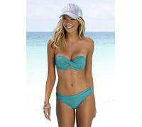 Bikini-Hose S.OLIVER "Spain", Damen, Gr. 36, N-Gr, blau (türkis), Microfaser, Microfaser, unifarben, Badehosen Bikini-Hose, mit gedrehtem Bündchen (651966-36) türkis