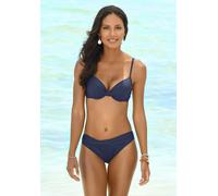 Bikini-Hose S.OLIVER "Spain", Damen, Gr. 40, N-Gr, blau (marine), Microfaser, Microfaser, unifarben, Badehosen Bikini-Hose, mit gedrehtem Bündchen (430343-40) marine