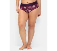 Bikini-Hose SHEEGO BY JOE BROWNS, Damen, Gr. 44, Normalgrößen, lila (beere, gemustert), Elasthan, Badehosen (89000347-44) beere, gemustert