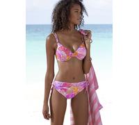 Bikini-Hose SUNSEEKER "Butterfly", Damen, Gr. 44, N-Gr, lila (lila, orange), Microfaser, Polyamid, bedruckt, Badehosen Bikini-Hose, mit Schmetterling-Design, Topseller (48948808-44) lila, orange