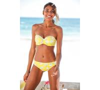 Bikini-Hose SUNSEEKER "Ditsy", Damen, Gr. 44, N-Gr, gelb (gelb, bedruckt), Microfaser, Polyamid, geblümt, Badehosen, mit Häkelkante (31447829-44) gelb, bedruckt