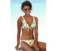 Bikini-Hose SUNSEEKER "Jam", Damen, Gr. 34, N-Gr, bunt (gelb, bunt), Microfaser, bedruckt, floral, Badehosen, seitlich zum Binden (68238515-34) gelb, bunt