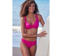 Bikini-Hose SUNSEEKER "Loretta", Damen, Gr. 44, N-Gr, pink, Polyamid, Strukturmuster, unifarben, Badehosen Bikini-Hose, mit Strukturmuster (32368148-44) pink