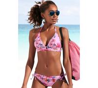 Bikini-Hose SUNSEEKER "Modern", Damen, Gr. 36, N-Gr, rosa (rosa, bedruckt), Polyamid, bedruckt, floral, Badehosen Bikini-Hose, seitlich zu binden (64688748-36) rosa, bedruckt