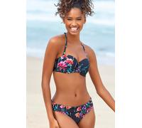 Bikini-Hose SUNSEEKER "Modern", Damen, Gr. 40, N-Gr, blau (marine, bedruckt), Polyamid, bedruckt, floral, Badehosen Bikini-Hose, mit Umschagbund (12839358-40) marine, bedruckt