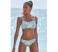 Bikini-Hose SUNSEEKER "Suva", Damen, Gr. 34, N-Gr, blau (aquablau, bedruckt), Polyamid, floral, Badehosen Bikini-Hose, in klassischer Schnittform, Topseller (19615244-34) aquablau, bedruckt