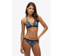 Bikini-Hose SUPERDRY "PRINT CLASSIC BIKINI BOTTOM", Damen, Gr. L, N-Gr, blau (navy leaf paisley), Obermaterial: 82% Polyester, 18% Elasthan, bedruckt, Badehosen Bikini-Hose (26448440-L)