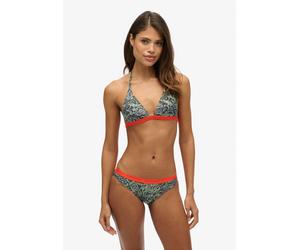 Bikini-Hose SUPERDRY "PRINT CLASSIC BIKINI BOTTOM", Damen, Gr. L, N-Gr, grün (grün leaf paisley), Obermaterial: 82% Polyester, 18% Elasthan, bedruckt, Badehosen Bikini-Hose (86857221-L)